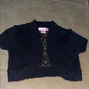 Women's Black Open-Front Shrug